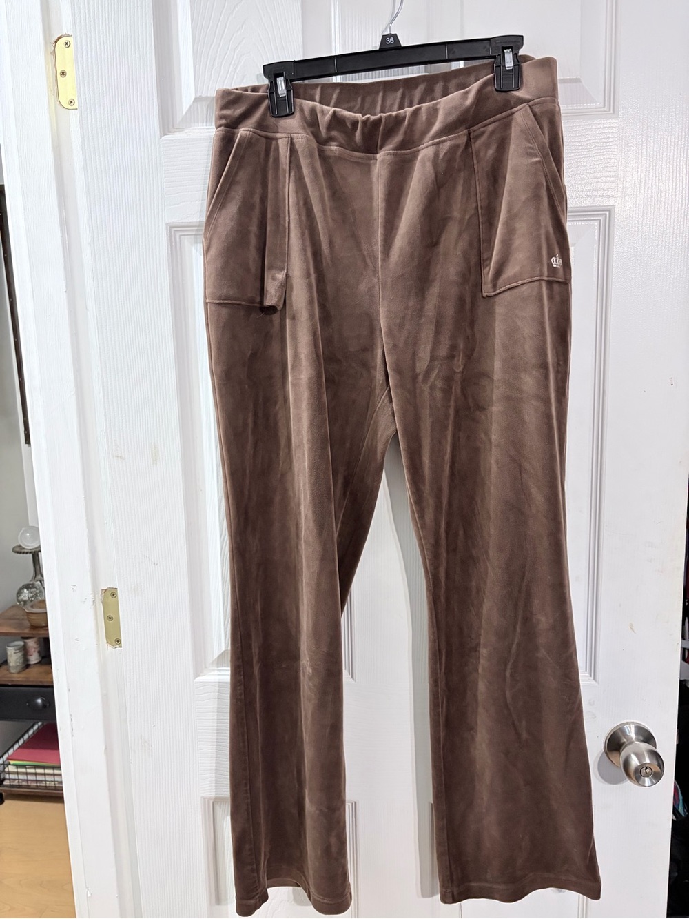 Juicy Couture Y2K Brown Velour Cargo Pants XL Wide Leg 00s